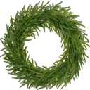 Hollyone 24" Real Touch Norfolk Pine Wreath for Front Door Large Artificial Winter Pine Plant Greenery Christmas Wreath for Front Door Window Walls Xmas Decor Indoor Outdoor Home Decoration