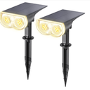 Linkind Solar Lights Outdoor Waterproof IP65, StarRay RGB Solar Spot Lights Outdoor, Color Changing Outdoor Solar Lights for Yard, Garden, Pathway, Holiday Decorations (Multicolor, 2 Pack)