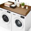 MaidMAX Natural Bamboo Washer Dryer Countertop, 54" W x 27.5" D Washer and Dryer Topper with Edge, Washer and Dryer Countertop with Non-Slip Pads for Laundry Room Organization, Brown