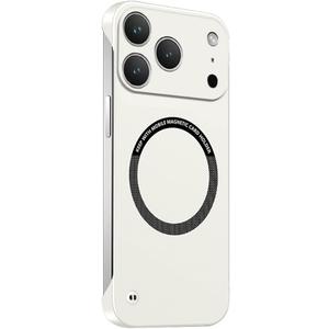 Omio Magnetic Slim Case for iPhone 17 Pro Max Compatible with MagSafe, Frosted Matte PC Ultra-Thin Bumper Frameless Borderless Minimalist Design Shockproof Cover for Men Women, Beige