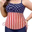 Zando Womens Plus Size Tankini Swimsuits Two Piece Swim Bathing Suit for Women Tummy Control Swimsuit Top with Shorts 2025 (American Flag)