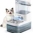 Wastewater Separation Cat Water Fountain No Filter, Stainless Steel Pet Water Fountain with Radar Sensing, Wireless Cat Fountains for Drinking, No Pump, Totally 5.7L, 30db Low Noise