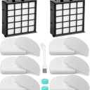 AZ4002 AZ4000 AZ4002W HEPA Filter Replacement Compatible with Shark POWERDETECT Upright Vacuum Cleaner and Shark Powered Lift-Away Heavy Duty Vacuum Suction, 6 Foam, 6 Felt, 2 HEPA, 2 Odor Cartridge