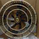 20" Caged Ceiling Fans with Lights and Remote, Boho Flush Mount Ceiling Fan with Light, Low Profile Chandelier 6 Speed Bladeless Reversible Ceiling Fan w/ 4 Bulbs. for Living Room Bedroom.