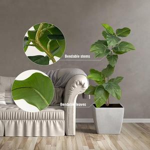 Tall Artificial Plants Indoor 3.9Ft Artificial Ficus Macrocarpa Fake Tree for Indoor Decor Tree Fiddle Leaf Fig Tree Artificial Tree Ficus Fake Tall Plant Faux Plants Indoor Tall Faux Plants Outdoor
