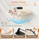 JUNSPOW Cat Hammock Wall Mounted, Foldable & Stable Cat Beds- Breathable Cats Wall Shelves for Sleeping, Playing, Climbing, and Lounging - Maximum Hold Up to 30lbCream,Faux Rabbit Fur