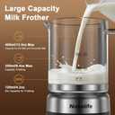 5-in-1 Electric Milk Frother, Removable Milk Frother and Steamer One-Touch for Hot and Cold Milk Froth Latte/Cappuccino/Hot Chocolate, 600W Milk Frother, Dishwasher-Safe BPA Free (black)