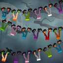 2 x 2pcs Witch Boot Theme Banners Halloween Party Decorations Witchs Feet Theme Banners Garlands for Halloween Witch Leg Themed Birthday Party Hanging Decoraitons