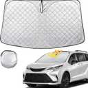 Windshield Sun Shade for Toyota Sienna 2021 2022 2023 2024 2025 Thicken 4-Layer Foldable Front Window Sunshade Cover Sun Visor Protector Block UV Rays