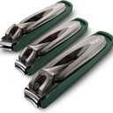 Nail Clippers Set-3 Pack,Fingernail Clippers& Toenail Clipper for Men,Wowen,Nail Clippers with Catcher,Nail Cutter for Thick Toe Nails,Stainless Steel Ultra Sharp Sturdy