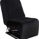 ULTICOR 7-Piece L Shape Sectional Recliner Sofa Covers, Velvet Stretch Reclining Couch Covers for Reclining L Shape Sofa, Thick, Soft, Washable (Black, 1 Additional seat)