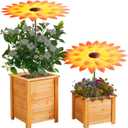 Axcoix 2 Pack Metal Plant Umbrellas for Outdoor Plants, 12" Realistic Flower Design Garden Plant Umbrella Shade, Decorative Sun Shade Disk for Plants, Potted Plants, Garden Beds