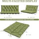 Porch Swing Cushion with Backrest,Waterproof Bench Cushion for Outdoor Furniture,2-3 Seater Replacement Thickened 5 in swing cushion,with Ties,Patio,Outdoor,Backyard and Garden (Light Green,60x40 in)