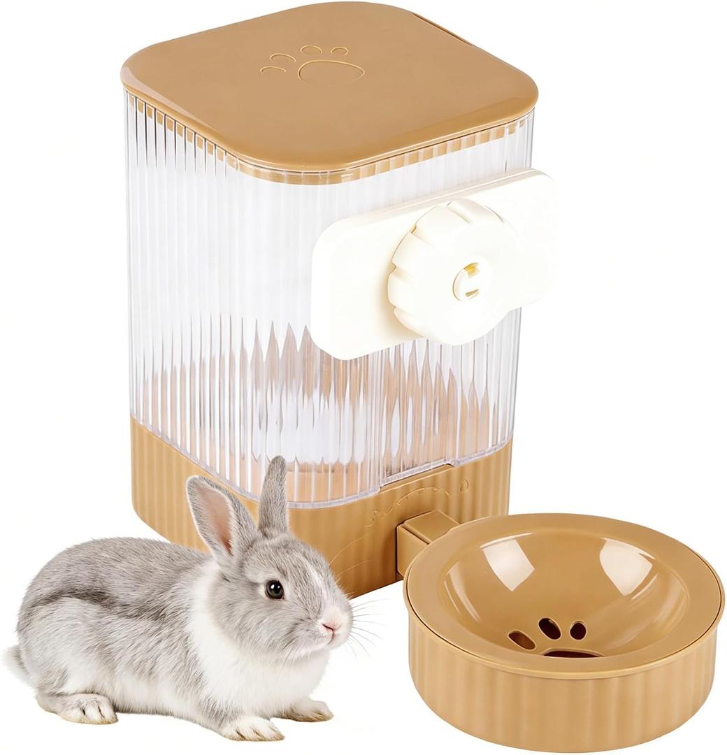 Small Pet Automatic Water Dispenser 1.6L - High-Temp Resistant, Detachable Easy to Clean, Non-Spill Auto Water Level | Food Grade Cage Mountable Feeder for Rabbit, Cat, Guinea Pig, Call Duck, Puppy