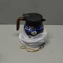 Vintage Floral Pattern Tea Pots – Builtin Infuser, Vintage Floral Teapot With Built In Infuser Stainless Steel Thermal Carafe With Lid For Hot Drinks, Blue (Wooden Handle, 35Oz)