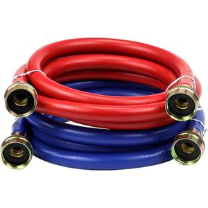 2 PACK 6FT Rubber Washing Machine Hoses Burst Proof Washer Water Hoses for Hot and Cold Water 3/4" Connection Water Supply Lines for ALL WASHERS by Fetechmate 