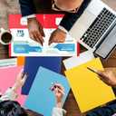 50 Pack Folders with Pockets, Pocket Folders Fit Letter Size Paper, with Business Card Slot, 2-Pocket Folder for School Office Home Business (Blue)