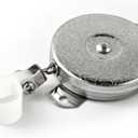 Industrial Retractable Reel with 24" Stainless Steel Chain, Steel Bracket Back, Chrome Front, Plastic Hose Clamp/Tool Holder