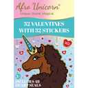 Afro Unicorn Valentine's Day cards and stickers. Pack of 3