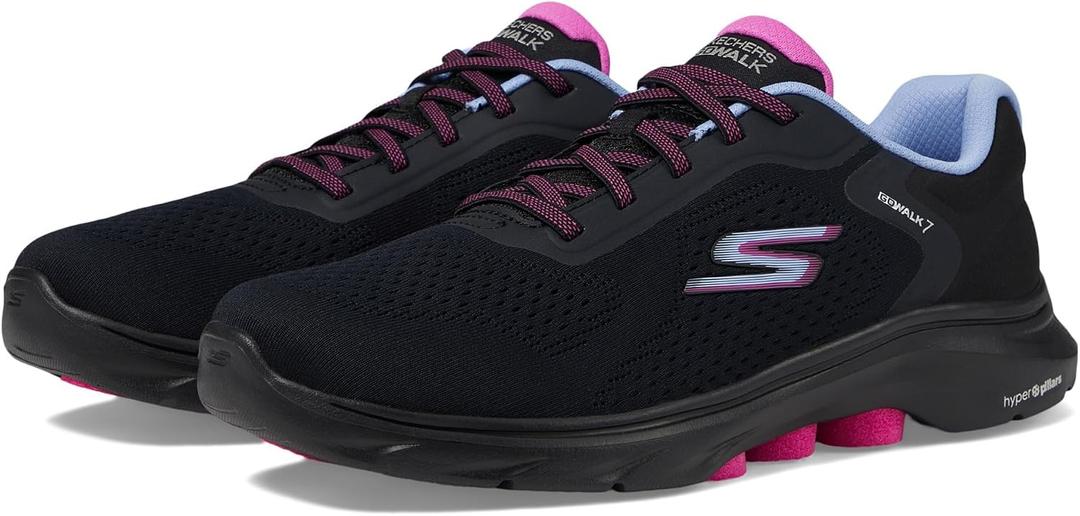 Skechers Women's Go Walk 7 - Cosmic Waves Athletic Walking Sneaker, 7.5