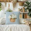 Hydrangea Floral Flower Decorative Pillow Covers Case 18x18 Inch,Blue Hydrangea Floral Decor