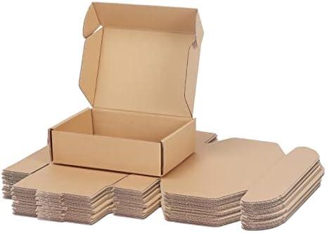 Wowxyz Kraft Brown 7x5x2 inch Shipping Boxes Bulk 25 Pack Brown, Tab Lock Tuck Top Mailer Boxes for Packaging Small Business, Small Cardboard Gift Boxes for Wrapping Mailing Present