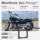 MoKitDora 14 Rise Ape Hangers 1.25 Fat 1" Clamp Handlebar Meathook Bars for XL 883/1200,1994-up Road King & 1998-2013 Road Glide, Gloss Black