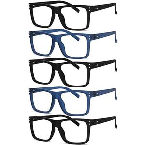 Eyekepper 3-pack Oversized Reading Glasses Square Large Frame Readers for Men and Women +2.25