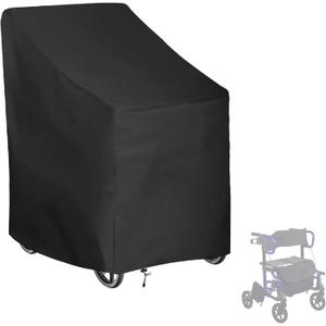 Rollator Walker Cover - Wheel Rolling Walker Protection Sleeve, 420D Waterproof & Dustproof Oxford Fabric, 26"L x 29"W x 35"H (Black)