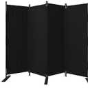 Room Divider, 4 Panel Upgraded Folding Privacy Screen, 88 Highly Secretive Separation with 3 Metal Feet, Partition Screen, Lightweight Freestanding Wall Divider Bedroom (Black)