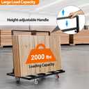 Folding Drywall Dolly w/ 5" Swivel Casters, 44.5" x 22" x 40" Plywood Cart w/ 2000 LBS Load Capacity, Portable Panel Truck Cart for Handling Plywood, Plasterboard, Glass