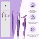 Eyelash Applicator Tool 3 PCS Lash Applicator Tool Kit Lash Tweezers for Eyelash Extensions Application Tool and Removal Purple,3 PCS