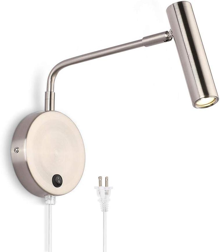 Joossnwell Wall Mounted Lamp, Sconce Light with Plug in Cords Wall Reading Light with Switch for Living Room Bedroom Warm White 3000K