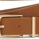 XZQTIVE 1 Pack Women Belts For Jeans Dresses Pants Ladies Leather Waist Belt with Gold Buckle