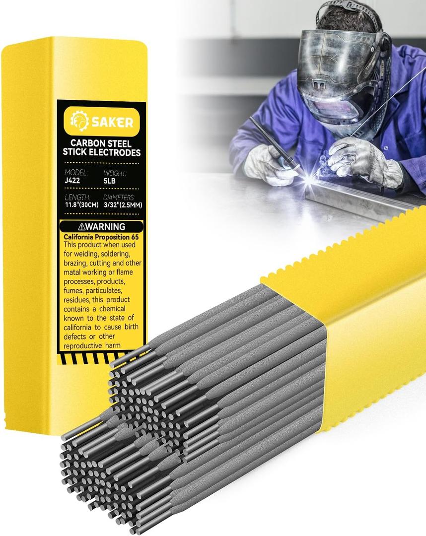 Saker E6013 Welding Rod 3/32'' 5LB Carbon Steel Stick Welding Electrodes