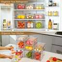 Clemate 6Pack Stackable Kitchen Storage Organizer, Pantry Organizers and Storage, Clear Foods Organizer Bins with Handles, Easily Assemble for Bathroom, Kitchen, Pantry, Cabinet, Closet