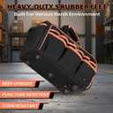 JJRING Heavy Duty 17inch Tool Bag with 48-Pockets, 1680D Oxford Organizer Storage Bag With Adjustable Shoulder Strap And Padded Handle For Electrician Plumbing Mechanics DIY And Craftsmen (RED)