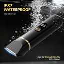 Beard Trimmer for Men, IPX7 Waterproof Body Hair Trimmer Electric Razor Shaver Body Grooming Kit Wet/Dry Use for Groin, Nose, Ear Hairs, Beard, Legs, Chest (Black)