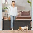 24 Inches Tall Retractable Baby Gates for Doorways, Short Dog Gates to Step Over, Extends up to 55" Wide, Reinforced Mesh Baby Gate for Kids or Pets, Doggie Gates Puppy Gates for The House (Black)