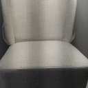 Upholstered Dining Chair with Casters Wingback Modern Side Armless Deskchair with Rollers for Diningroom Bedroom Livingroom Reading Room,Linen,1 Box