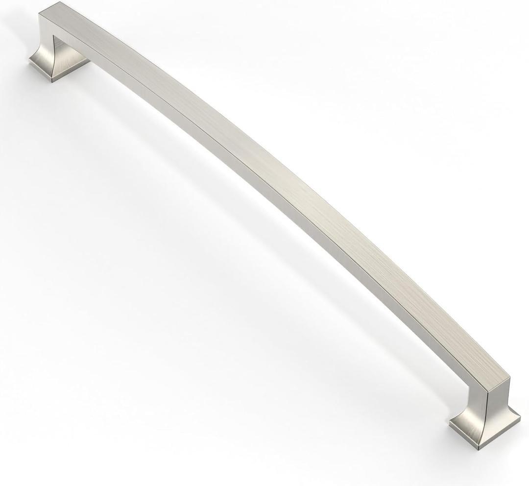 Asidrama 10 Pack 10 Inch(254mm) Brushed Satin Nickel Kitchen Cabinet Handles, Cabinet Pulls Kitchen Cabinet Hardware for Cupboard Drawer Pulls (10" Hole Center)