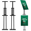ONCEMORE Heavy Duty Sign Stand, Floor Poster Board Stand, Adjustable Metal Sign Holder Height Up to 60 Inches and 180° Rotation Display Standing Pedestal for Board & Foam, Black
