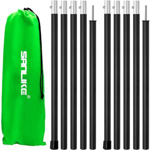SAN LIKE Aluminum Tent Poles for Tarp - 75in Collapsible Poles for Awnings, Canopy, Rain Fly, Shelter - 2 Sets (5 Sections)