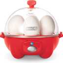 DASH Rapid Egg Cooker: 6 Egg Capacity Electric Egg Cooker for Hard Boiled Eggs, Poached Eggs, Scrambled Eggs, or Omelets with Auto Shut Off Feature - Red
