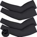 Skylety 4 Pieces Thermal Arm Warmer Compression Arm Sleeve for Men Women Winter Outdoor Activities Cycling Basketball Running (Large, Black)