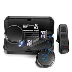 Motorcycle Helmet Headset with Remote Control - No Installation True Wireless Helmet Speakers with Charging Box, 50+ Hours Work Time Headsets LED Display for Outdoor Sports Skiing/ Motorcycle/ Climbing