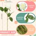 Tigeen 150 Pcs Artificial Silk Roses Flowers Bulk for Weddings, Valentine's Day & Home Decor - Realistic Long Stem Flowers(White)