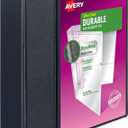 Avery(R) Durable View 3 Ring Binder, 5 Inch EZD Rings, 1 Black Binder (09900)