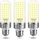 E26 LED Bulb,25W LED Corn Light Bulb 200W Equivalent 6500K Cool Daylight White 2500LM Non-dimmable Flicker Free Ceiling Fan LED Corn Bulb for Indoor Outdoor Home Garage Pack of 3