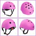 Kids Bike Helmet Skateboard Knee Pads - Kids Helmet Elbow Pads Wrist Guards Adjustable Girl Boy Kids Protective Gear Set for Sport Cycling Bike Roller Skating Scooter, pink, Medium: 20.5"-22.4" / 8-15 years
